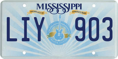 MS license plate LIY903