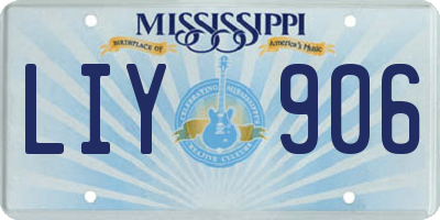 MS license plate LIY906