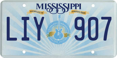 MS license plate LIY907