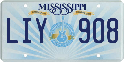 MS license plate LIY908