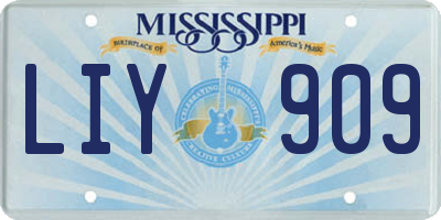 MS license plate LIY909