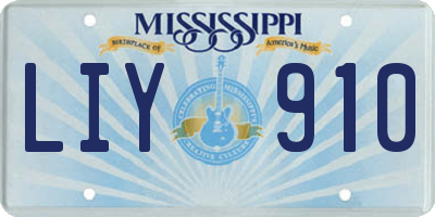 MS license plate LIY910