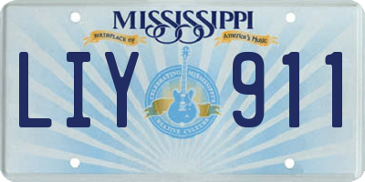 MS license plate LIY911