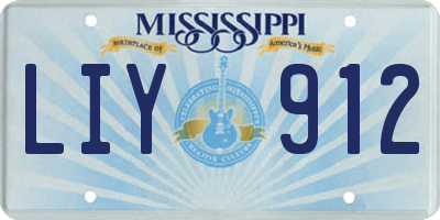 MS license plate LIY912