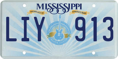 MS license plate LIY913