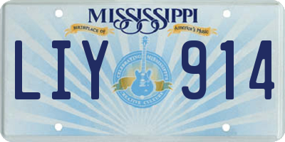 MS license plate LIY914