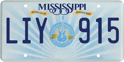 MS license plate LIY915
