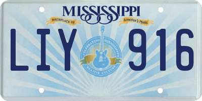 MS license plate LIY916