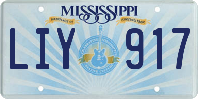 MS license plate LIY917