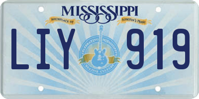 MS license plate LIY919