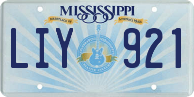 MS license plate LIY921