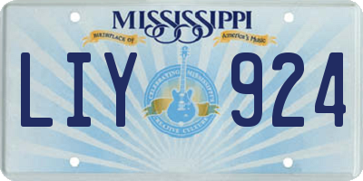 MS license plate LIY924