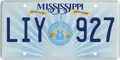 MS license plate LIY927