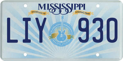 MS license plate LIY930