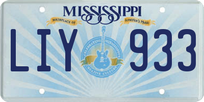 MS license plate LIY933