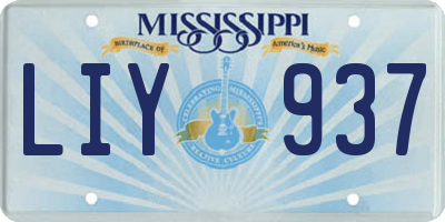 MS license plate LIY937