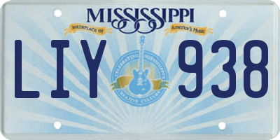 MS license plate LIY938
