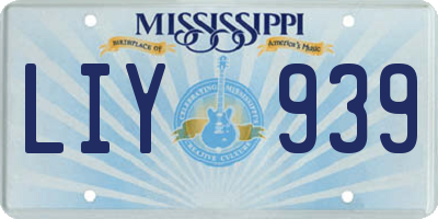 MS license plate LIY939
