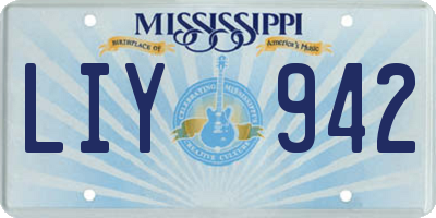 MS license plate LIY942