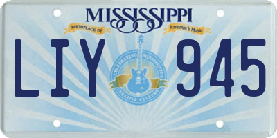 MS license plate LIY945