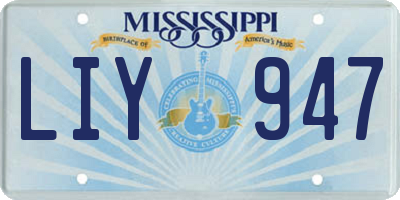 MS license plate LIY947