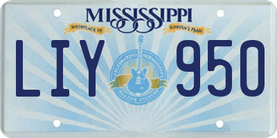 MS license plate LIY950