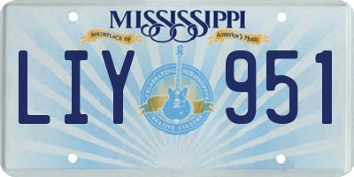 MS license plate LIY951