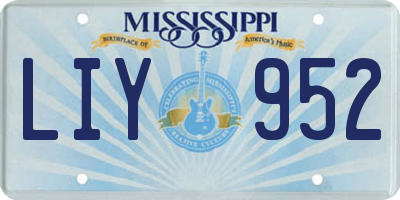 MS license plate LIY952