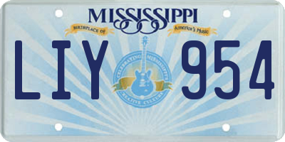 MS license plate LIY954
