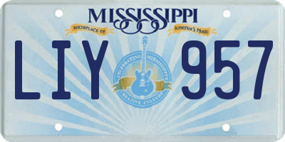 MS license plate LIY957