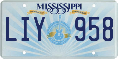 MS license plate LIY958