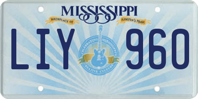 MS license plate LIY960
