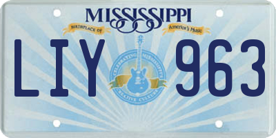 MS license plate LIY963