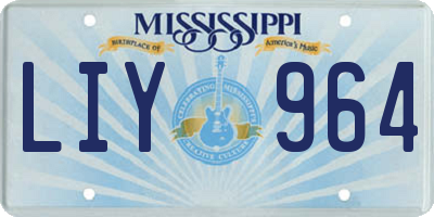 MS license plate LIY964