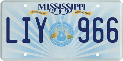MS license plate LIY966