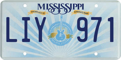 MS license plate LIY971