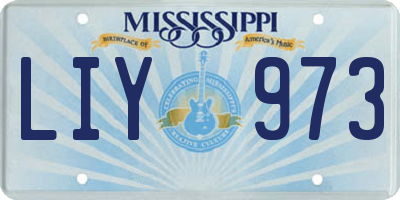 MS license plate LIY973