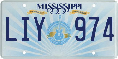 MS license plate LIY974