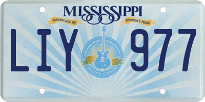 MS license plate LIY977