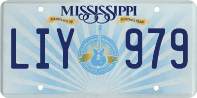 MS license plate LIY979