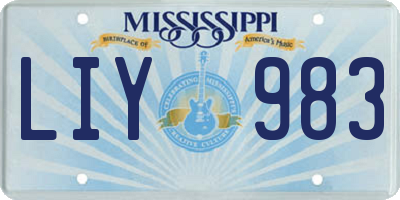 MS license plate LIY983