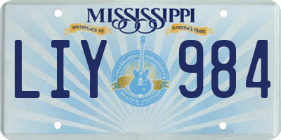 MS license plate LIY984