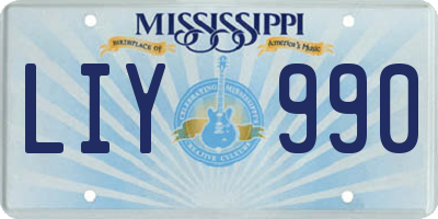 MS license plate LIY990