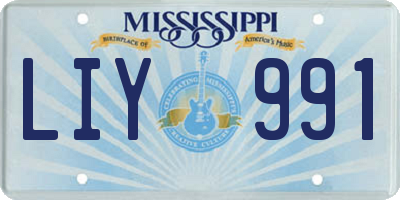 MS license plate LIY991