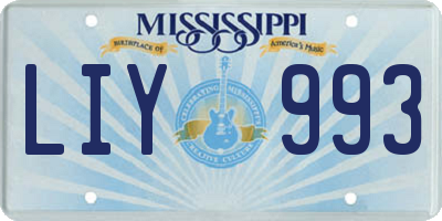 MS license plate LIY993