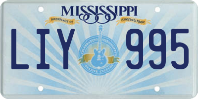 MS license plate LIY995