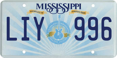 MS license plate LIY996