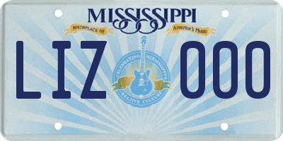 MS license plate LIZ000