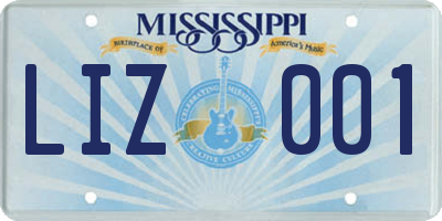 MS license plate LIZ001