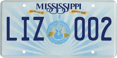 MS license plate LIZ002